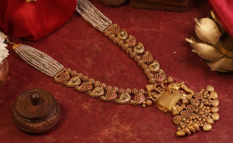 Heritage Rajwadi Elephant Pendant Necklace