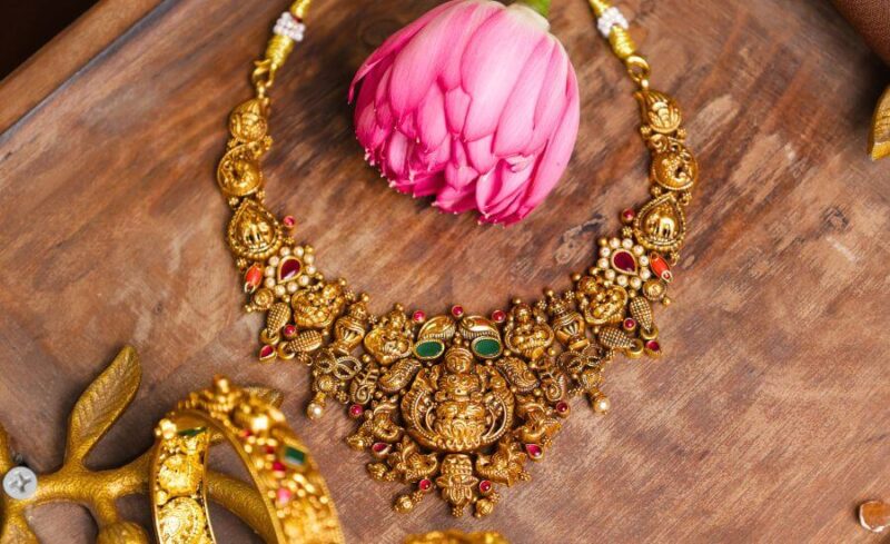 Antique Lakshmi Temple Gold Necklace