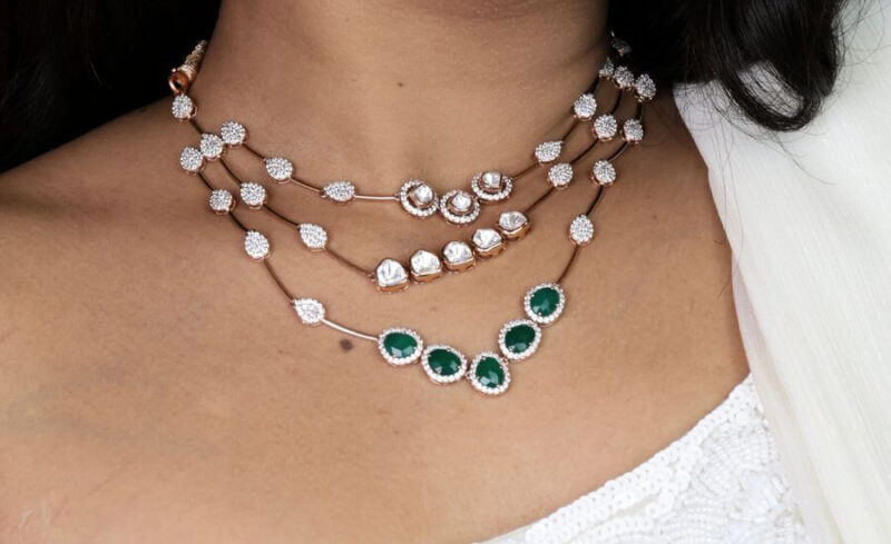 Trinity Spark Rose-Gold Necklace