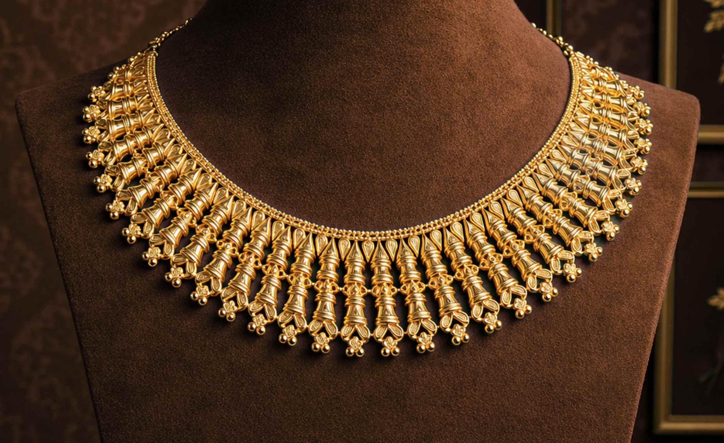 Majestic Antique Gold Heritage Collar Necklace