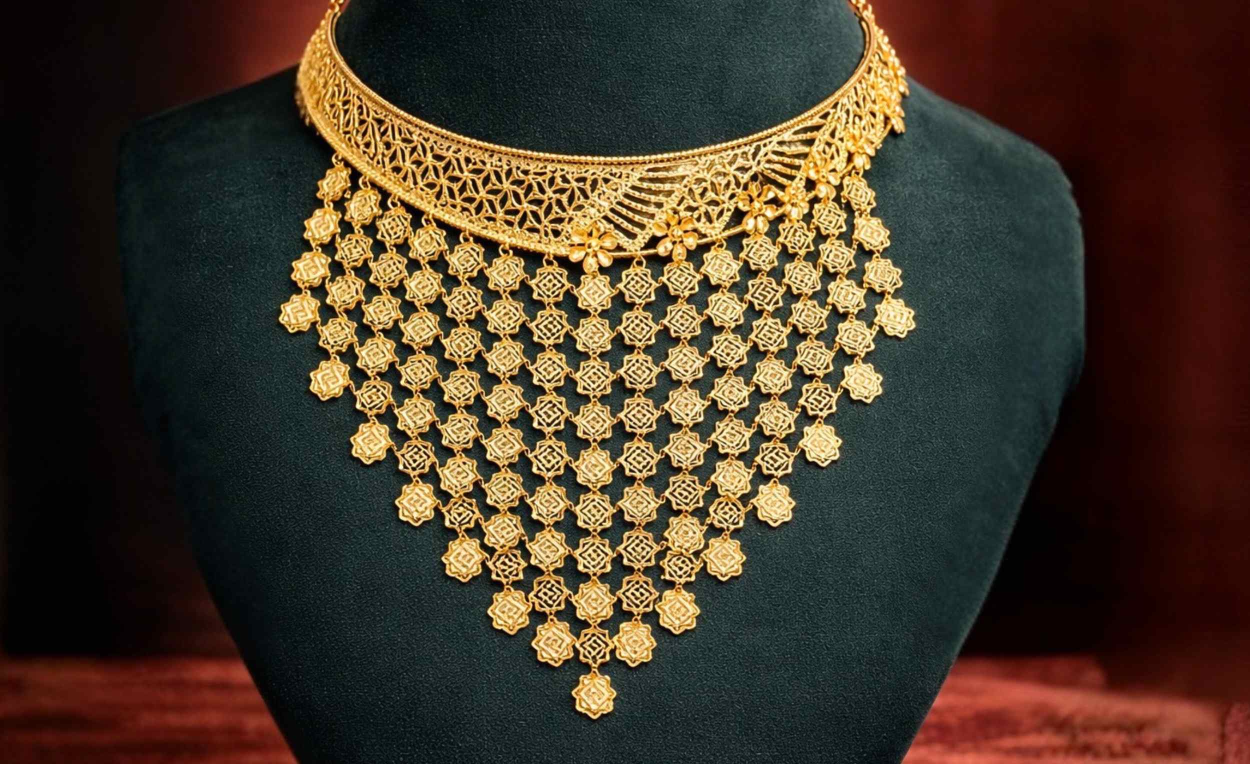 Imperial Gold Mesh Heritage Choker Set
