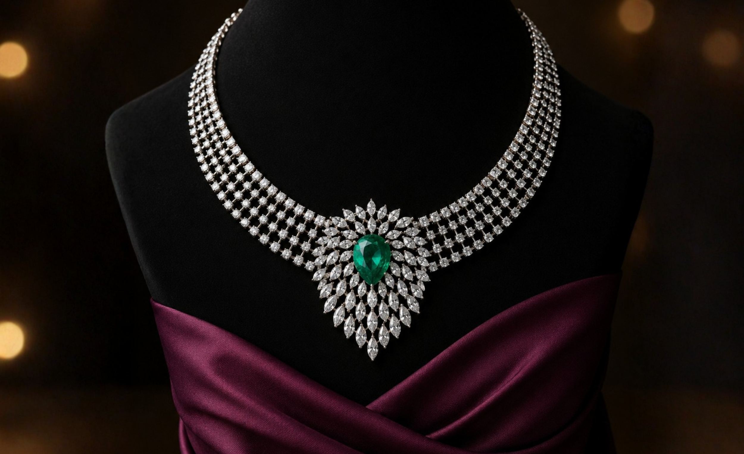 Celestial Diamond & Pear-Cut Emerald Royal Collar